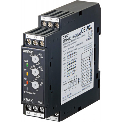 K8AK-VW2 24VAC/DC 1-phase Motor Protection Relays